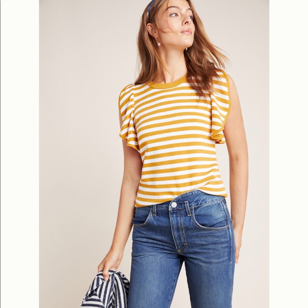 NWT Anthropologie Jillian Flutter Top